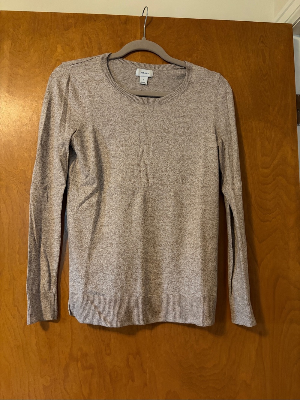 Old Navy Women's Taupe Crewneck Long Sleeve Sweater